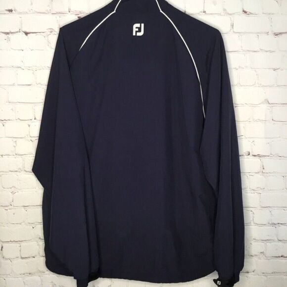 FootJoy FJ Men's Navy Blue 1/2 Zip Long Sleeve Golf Sport Windshirt Jacket Sz. L - Picture 7 of 7